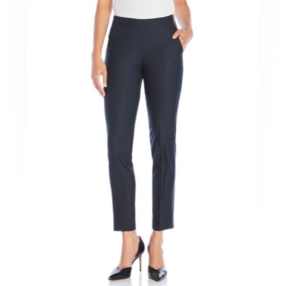 Kit & Ace Go To Trouser Pants Tailored Wool Cashmere Silk Size 4 Dark Navy - Picture 2 of 12